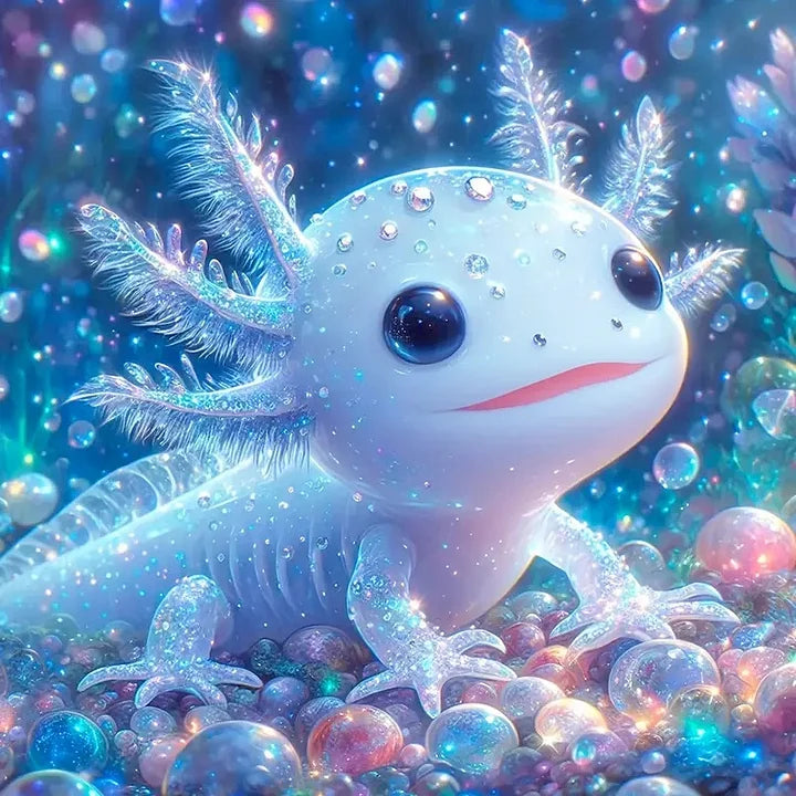 Glittery Axolotl 40*40cm(canvas) full round drill(40 colors) diamond painting