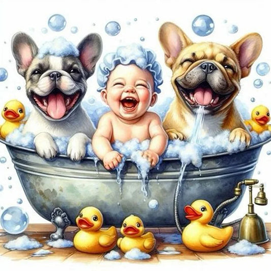 Bathing Baby Puppy