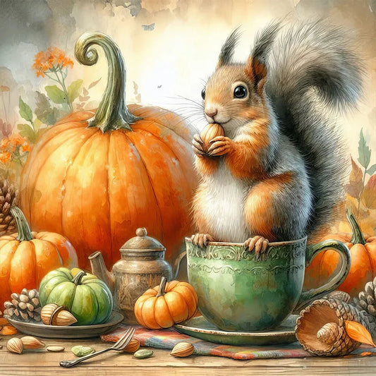 Pumpkin And Squirrel