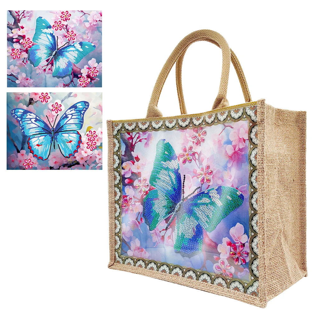 Linen Diamond Painting Tote Bag