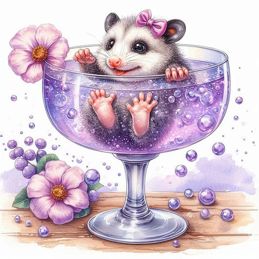 Cute mouse in a Glass