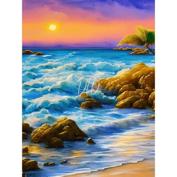 Coconut Beach 30*40Cm(Canvas) Full Round Drill Diamond Painting