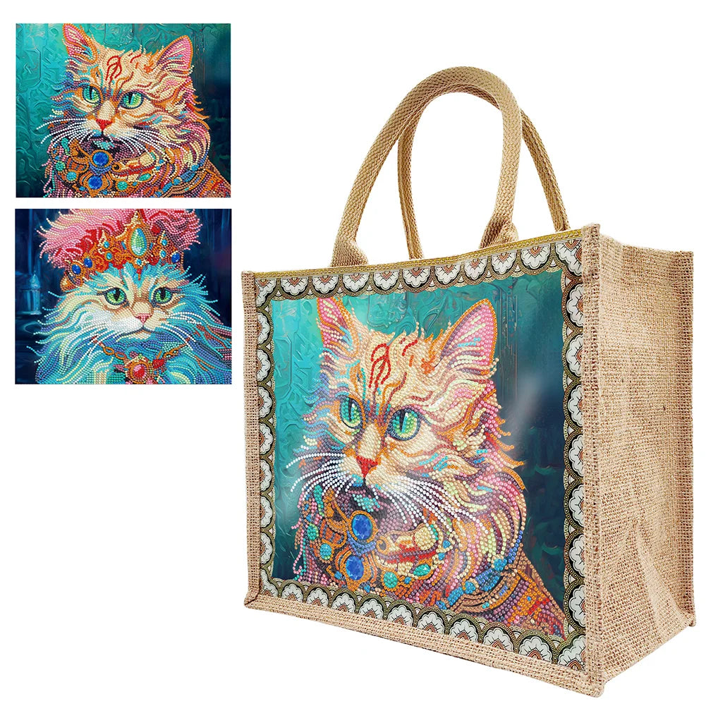 Linen Diamond Painting Tote Bag