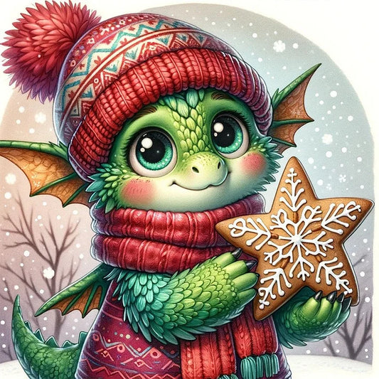 Dragon Holding Star Cookies