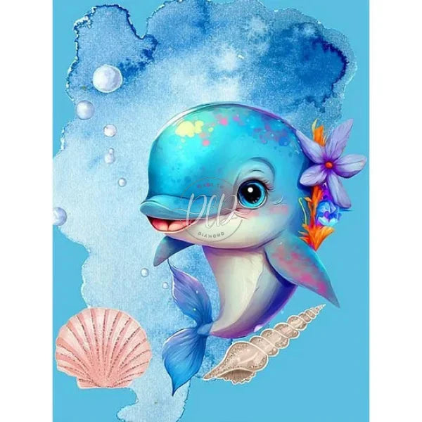 Dolphin 30*40Cm(Canvas) Full Round Drill Diamond Painting