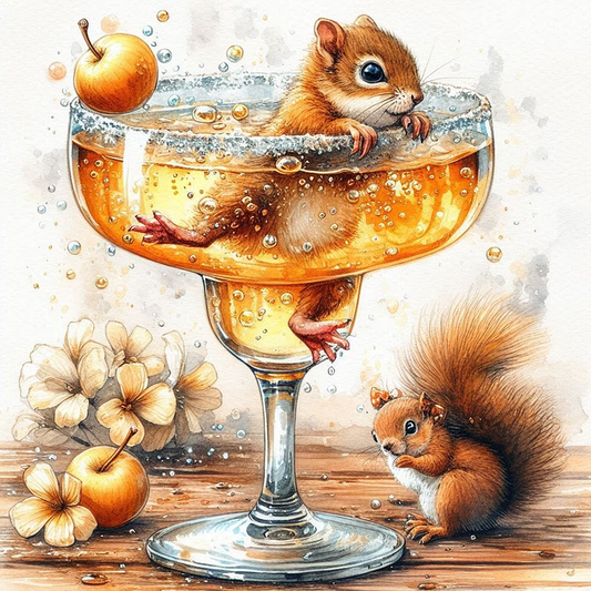 Cute squirrel in a Glass