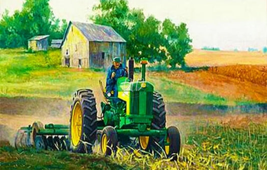 Green Tractor 30*40Cm(Canvas) Full Round Drill Diamond Painting