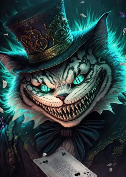 Horror Cheshire Cat 30*40Cm(Canvas) Full Round Drill Diamond Painting