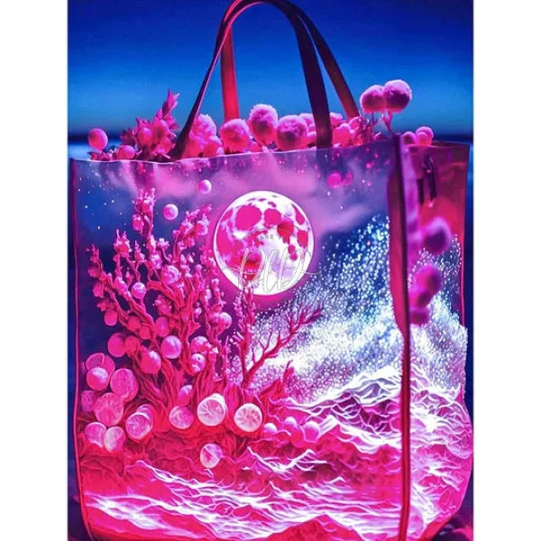 Peach Blossom Moon In The Bag 30*40Cm(Canvas) Full Round Drill Diamond Painting