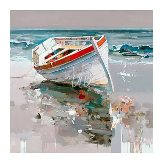 Seaside Boat 20*20Cm Paint By Numbers