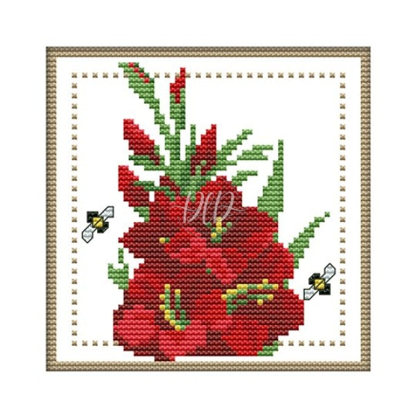 12 Months Flower August H430(17*17Cm) 14Ct Cross Stitch Kit