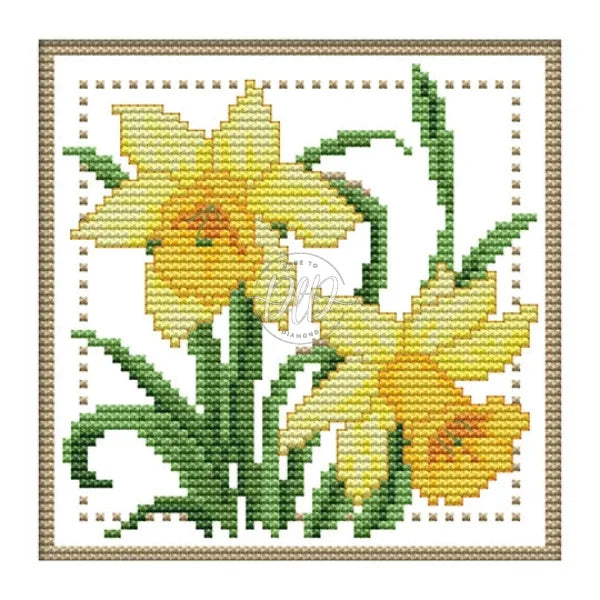 12 Months Flower March - 11Ct Stamped Cross Stitch 21*21Cm