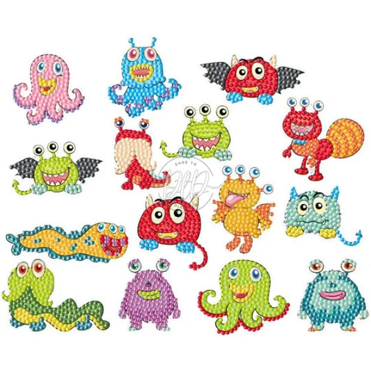 2Pcs Diamonds Painting Stickers Cartoon Diy Mosaic Sticker Home Decor (Bt139)