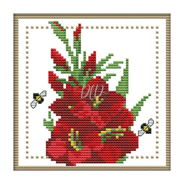 August Flower Partial 11Ct Counted Canvas(20*21Cm) Cross Stitch