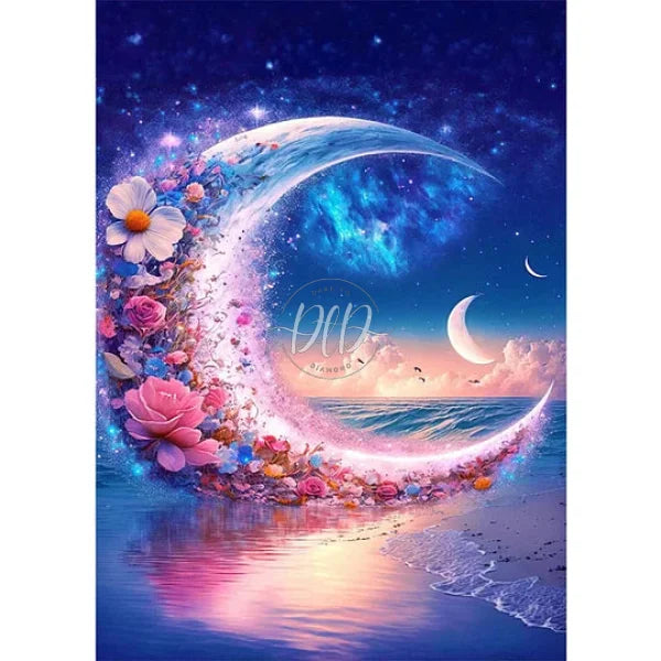 Beach Scenery Moon Flower