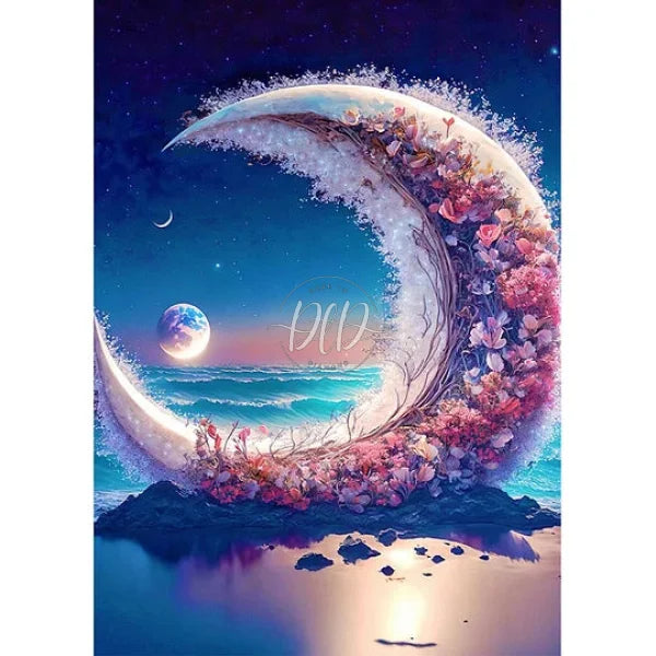 Beach Scenery Moon Flower