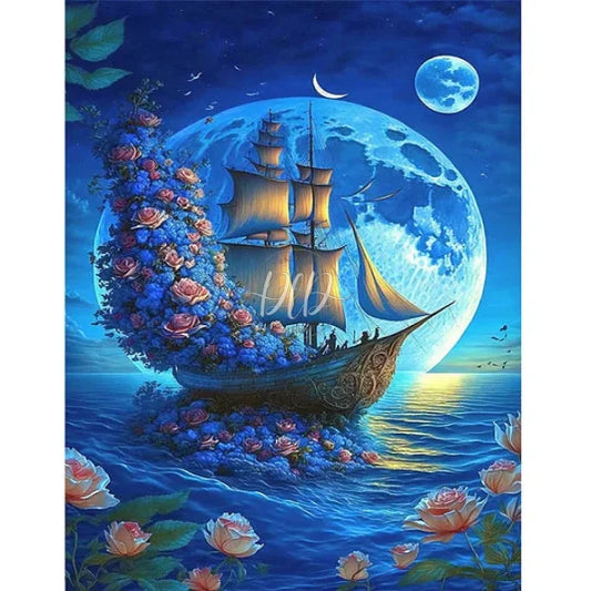 Beach Scenery Rose Sailing Boat