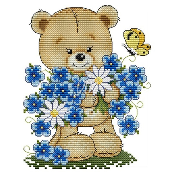 Bear 14Ct Pre-Stamped Canvas(21*17Cm) Cross Stitch