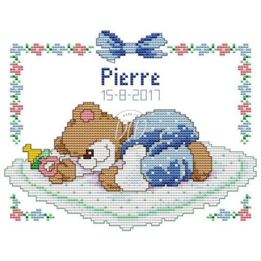 Bear Baby Partial 14Ct Counted Canvas(25*20Cm) Cross Stitch