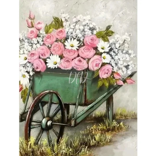 Bicycle Bouquet 30*40Cm(Canvas) Full Round Drill Diamond Painting