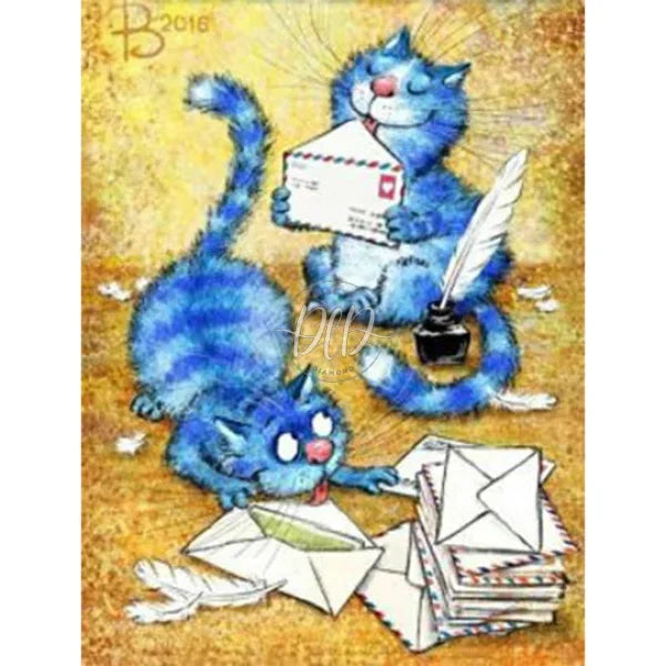 Blue Cat Postcard