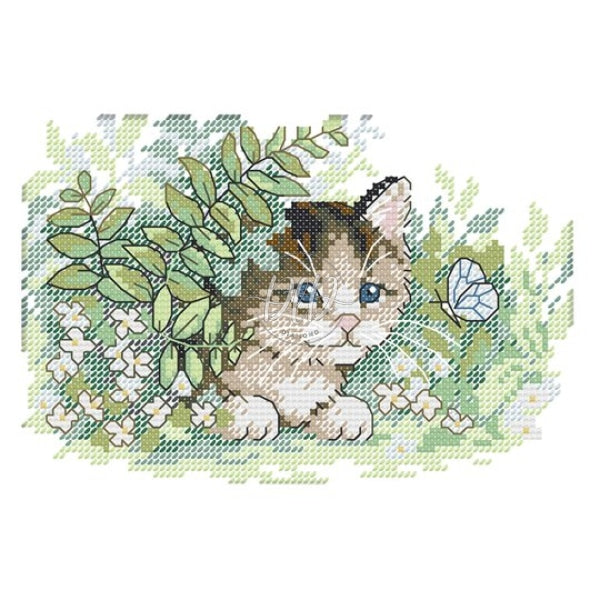 Butterfly Kitties(21*16Cm) 14Ct Cross Stitch Kit