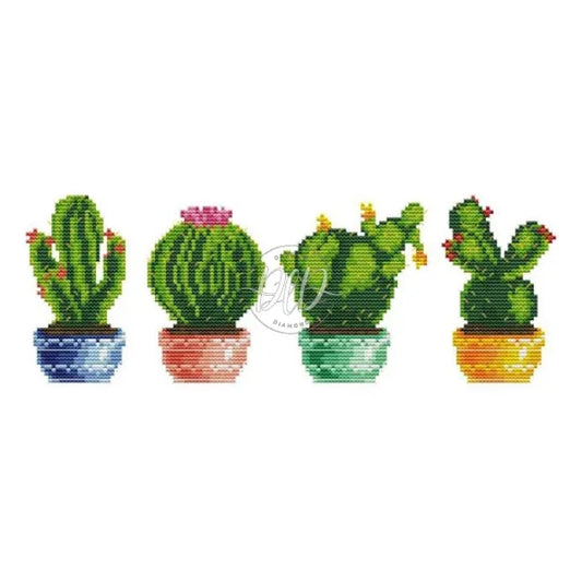 Cactus Partial 14Ct Counted Canvas(34*16Cm) Cross Stitch