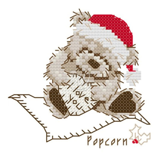 Cartoon Christmas Bear(14*14Cm) 14Ct Cross Stitch Kit