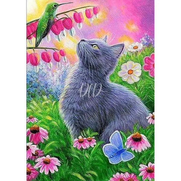 Cat In Flowers