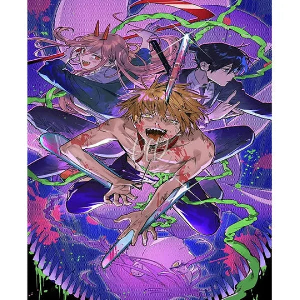 Chainsaw Man 30*40Cm(Canvas) Full Round Drill Diamond Painting