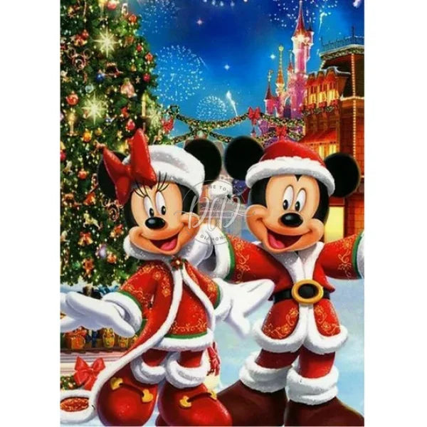 Christmas Cartoon Mice 30*40Cm(Canvas) Full Round Drill Diamond Painting