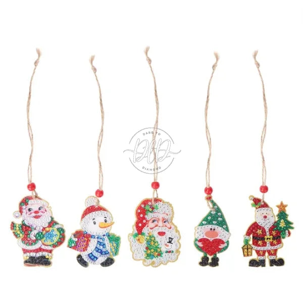 Christmas Diamond Drill Dots Painting Crystal Xmas Trees Pendant