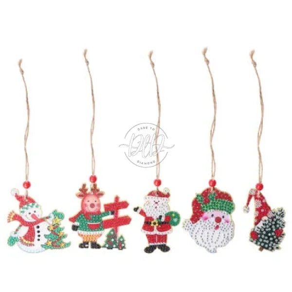 Christmas Diamond Drill Dots Painting Crystal Xmas Trees Pendant