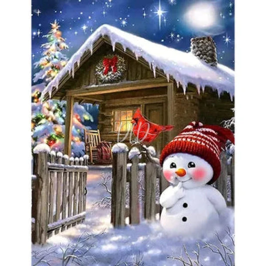 Christmas Snowman 30*40Cm(Canvas) Full Round Drill Diamond Painting