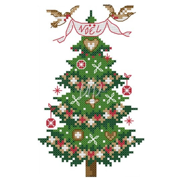 Christmas Tree 14Ct Pre-Stamped Canvas(14*19Cm) Cross Stitch