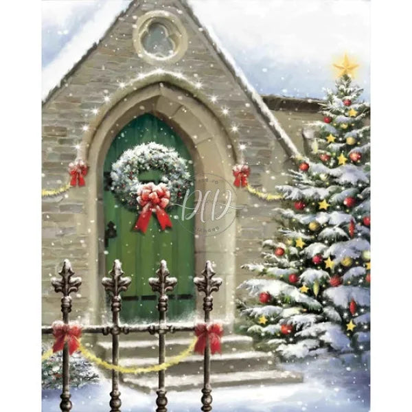 Christmas Tree Snow Church