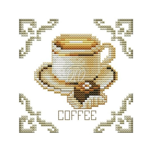 Coffee Dessert 14Ct Pre-Stamped Canvas(15*15Cm) Cross Stitch