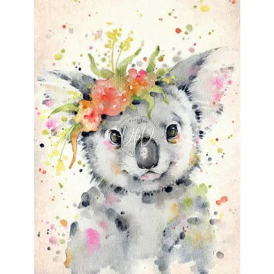 Color Flower Koala 30*40Cm(Canvas) Full Round Drill Diamond Painting