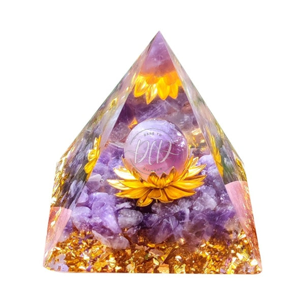 Crystal Orgonite Pyramid Healing Energy Reiki Chakra Home Office Decor (D)