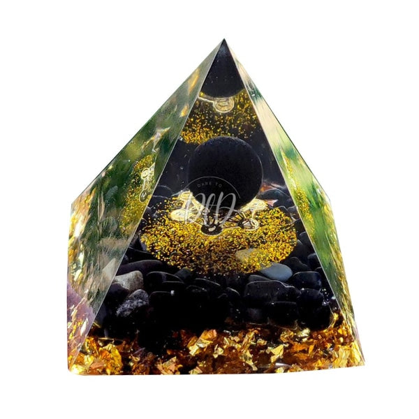 Crystal Orgonite Pyramid Healing Energy Reiki Chakra Home Office Decor (E)