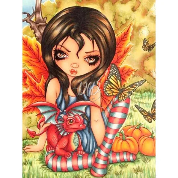 Cute Big Eyes Elf 30*40Cm(Canvas) Full Round Drill Diamond Painting