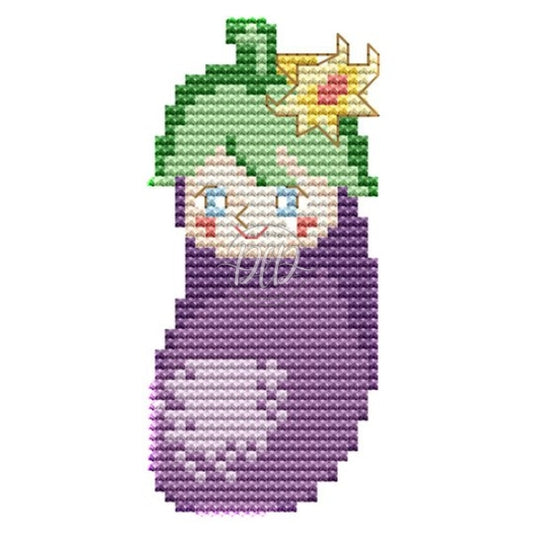 Cute Eggplant(14*7Cm) 14Ct Cross Stitch Kit