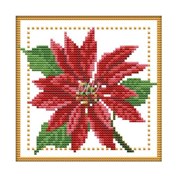 H434 December Flower(17*17Cm) 14Ct Cross Stitch Kit