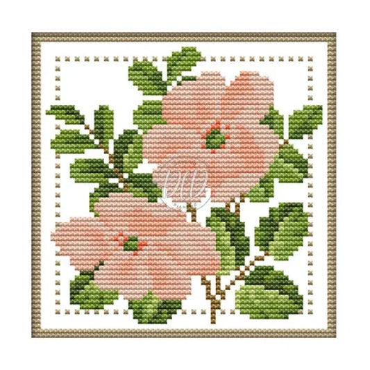 December Flower-June Partial 11Ct Pre-Stamped Canvas(21*21Cm) Cross Stitch