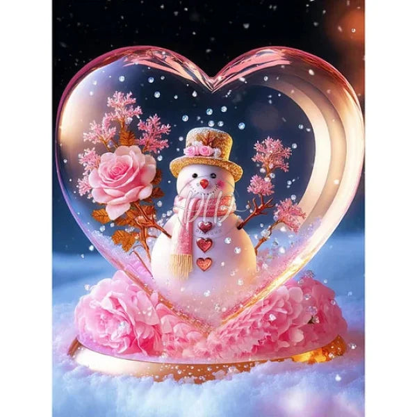 Fantasy Cartoon Love Snowman