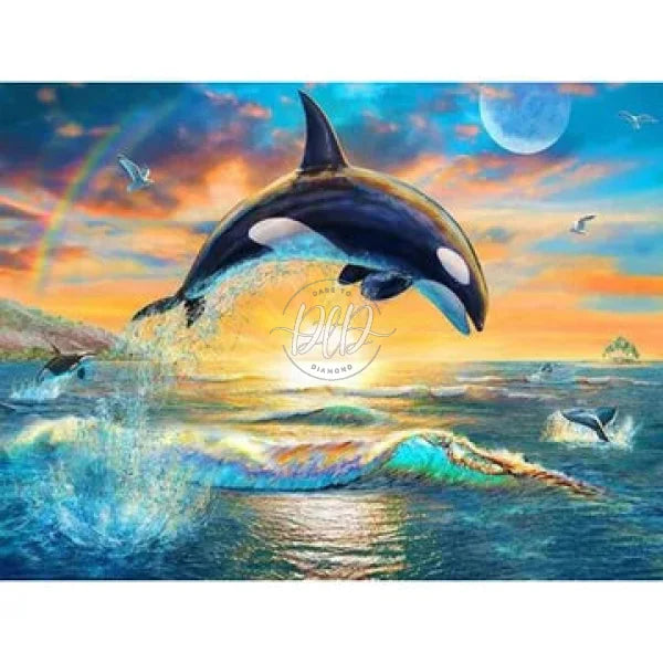 Fantasy Dolphin 30X40Cm(Canvas) Full Round Drill Diamond Painting