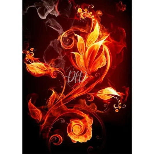 Flame Flower 30*40Cm(Canvas) Full Round Drill Diamond Painting