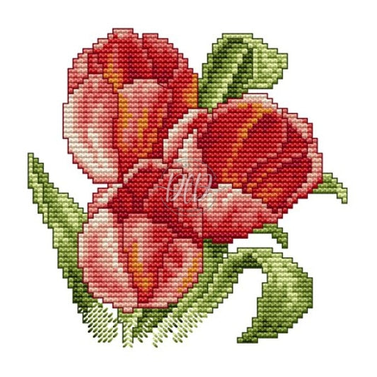 Flower Of Happiness 14Ct Pre-Stamped Canvas(17*17Cm) Cross Stitch