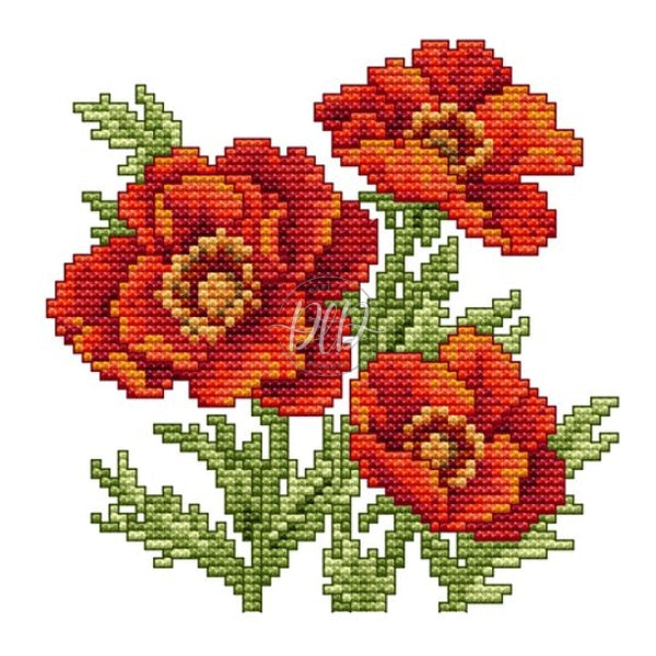 Flower Of Happiness 14Ct Pre-Stamped Canvas(17*17Cm) Cross Stitch