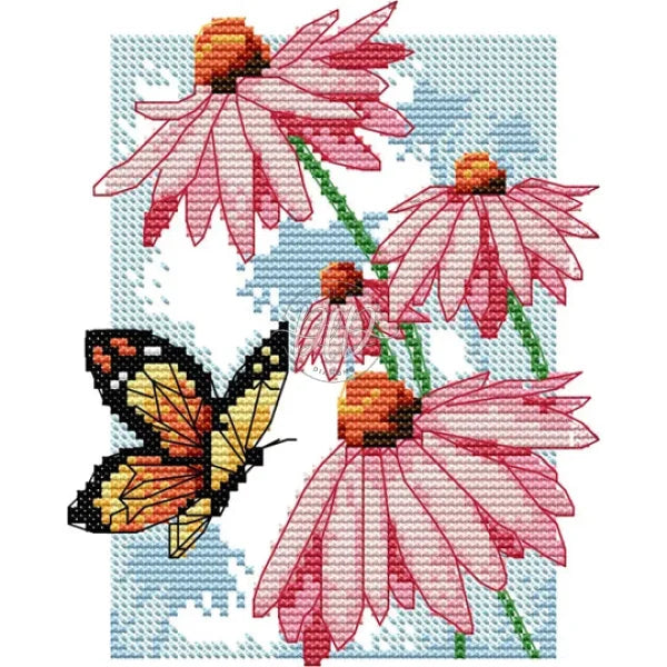 Flowers 14Ct Pre-Stamped Canvas(19*17Cm) Cross Stitch